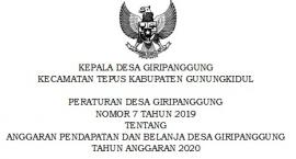 Peraturan Desa Giripanggung Nomor 7 Tahun 2019